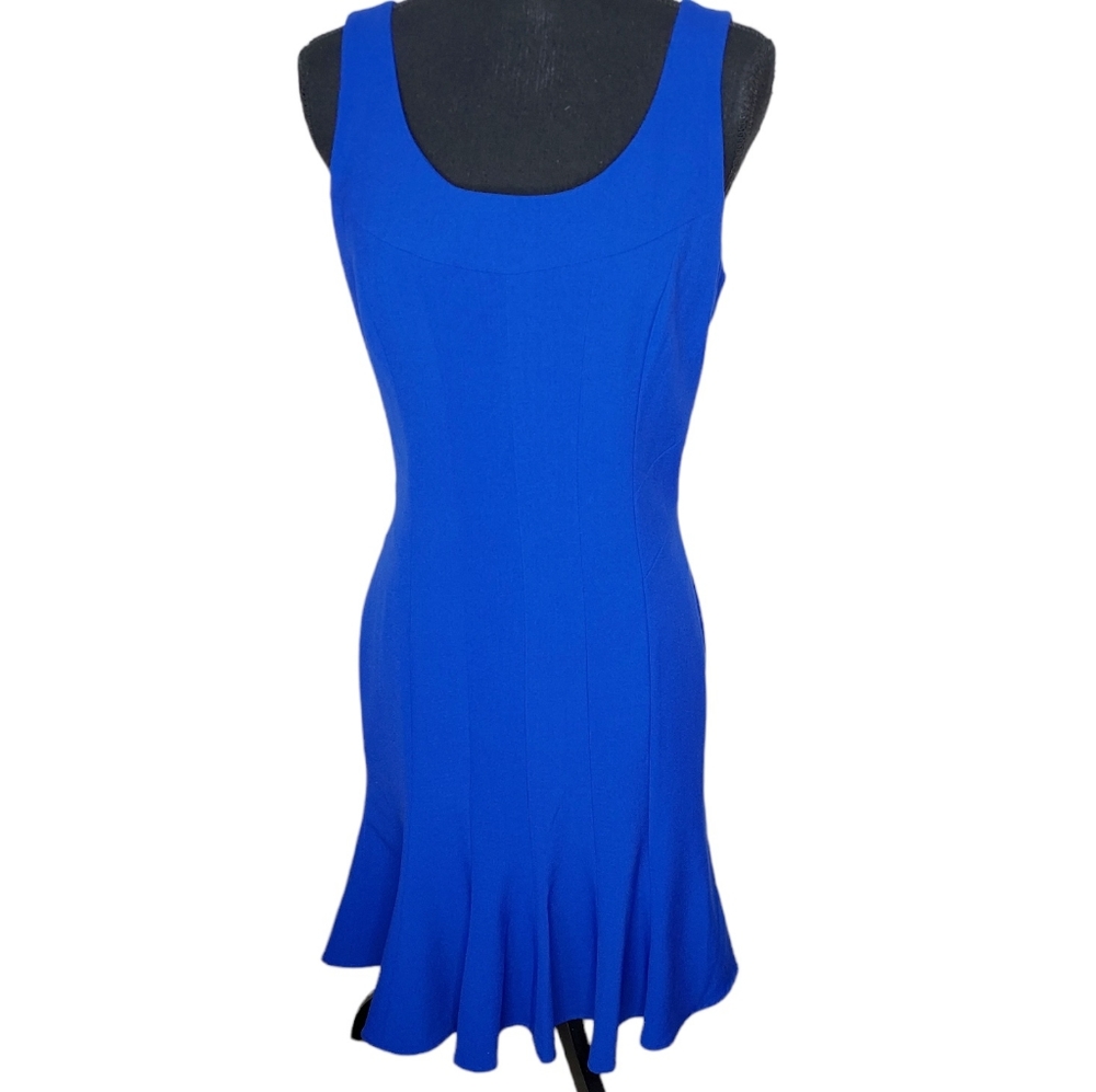 Calvin Klein Tulip Sleeveless Scoop Neck Gold Zipper Church Career Dress Size 6